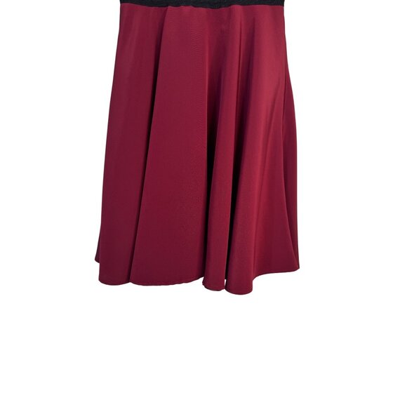 2/$30 Slate & Willow Size 4 Burgundy Lace Top Fit & Flare Mini Dress - Picture 5 of 16